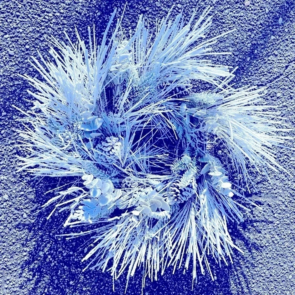 Large Frosted door wreath Christmas wreath farmhouse wreath pinecone & frost